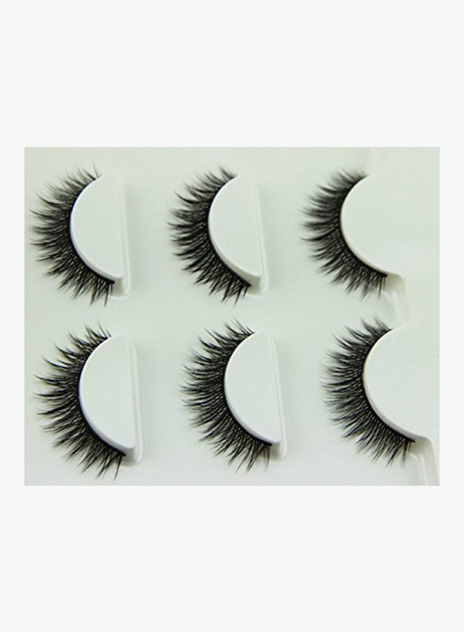 إليكتومانيا 3 أزواج من الرموش المستعارة الطويلة والكثيفة بنمط ثلاثي الأبعاد يماثل الطبيعية أسود - Image 2