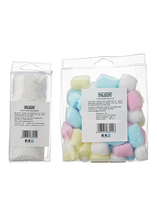 Panache Everyday Cotton Essentials Cotton Balls And Cotton Rounds 50 Pieces Each 0  - Image 2