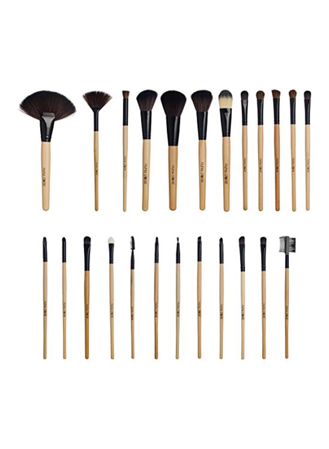 Puna Store Makeup Brush Set, 24 Piece With Black Pu Leather Case - v1551355921/N20547810A_1