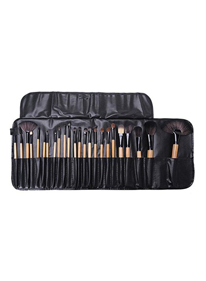 Puna Store Makeup Brush Set, 24 Piece With Black Pu Leather Case - v1551355922/N20547810A_4