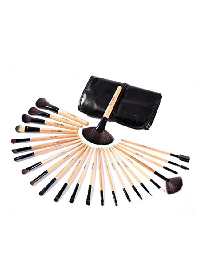 Puna Store Makeup Brush Set, 24 Piece With Black Pu Leather Case - v1551355941/N20547810A_2