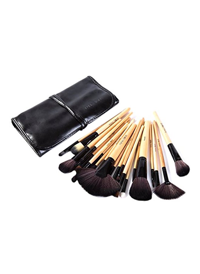 Puna Store Makeup Brush Set, 24 Piece With Black Pu Leather Case - v1551355960/N20547810A_3