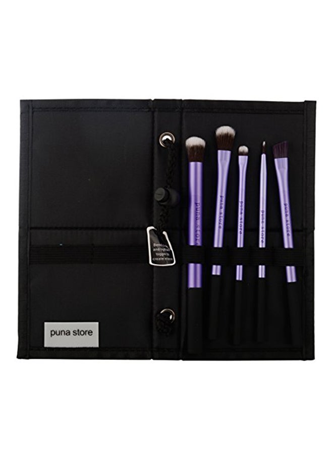 Puna Store - 5-Piece Cosmetic Makeup Brush Set Beige/Gold - Image 1