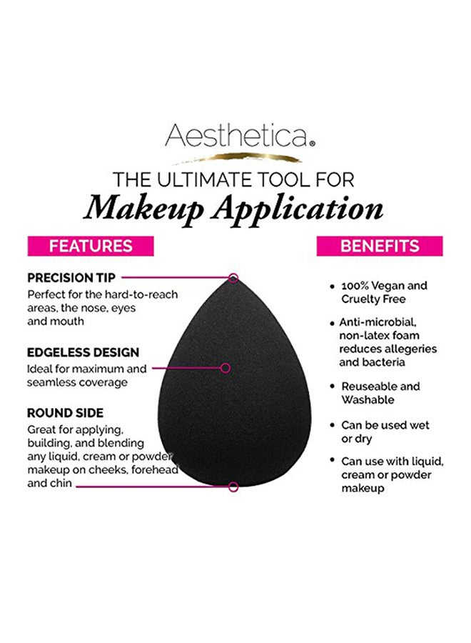 Aesthetica Cosmetics Beauty Sponge Blender Black - Image 2