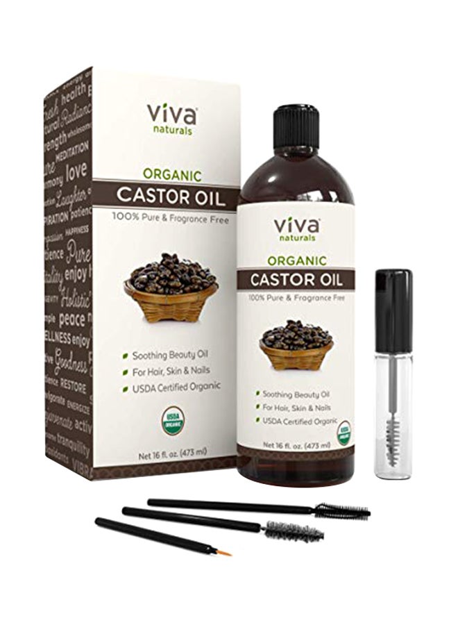 Viva Naturals 100% Pure And Hexane Free  Castor Oil With Mascara Kit Clear  - Image 1