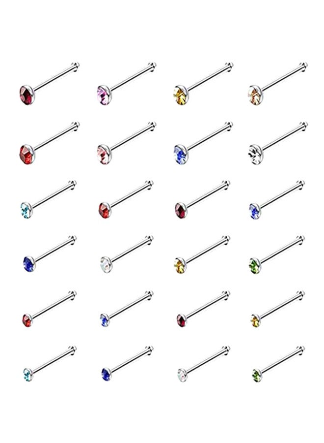 KeyZone 60-Piece Crystal Rhinestone Nose Ring Bone Stud - Image 1