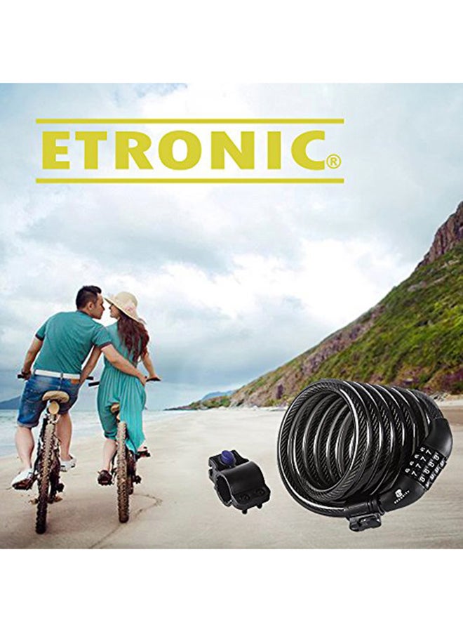 ETRONIC M7 Self Coiling Resettable Combination Lock Bike Cable Lock 5.08x14.73inch - Image 3
