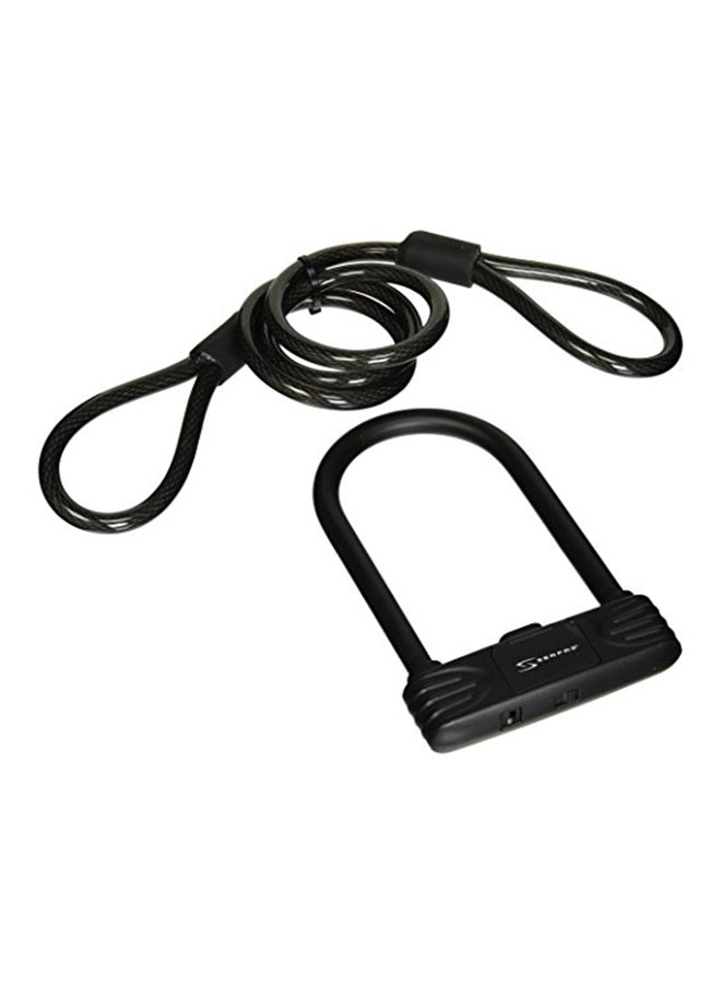 SERFAS Programmable Combo Bike Hardened Steel U-Lock with Cable 10.16x33.78x17.78inch