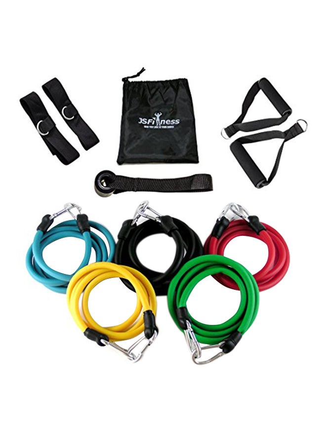 JS Fitness Resistance Band Set With Door Anchor 3X13X9inch  - Image 1