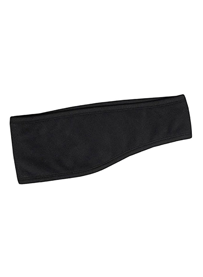 Black Polar Fleece Headband With Ear Warmers