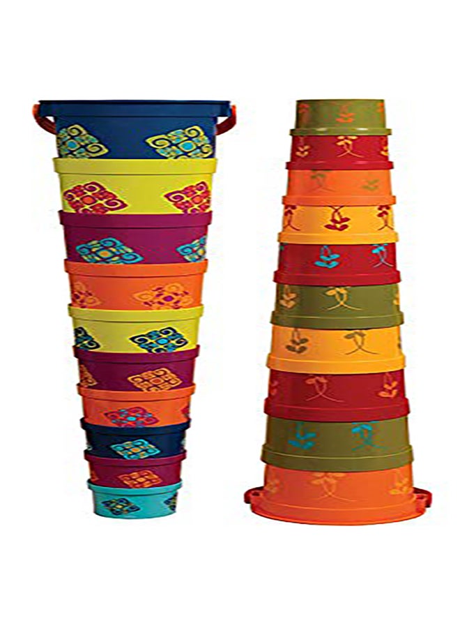 B. toys by Battat B. toys by Battat-Bazillion Buckets Nesting Cups-10 Colorful Stacking Cups for Kids 18m +, Multicolor  - Image 3