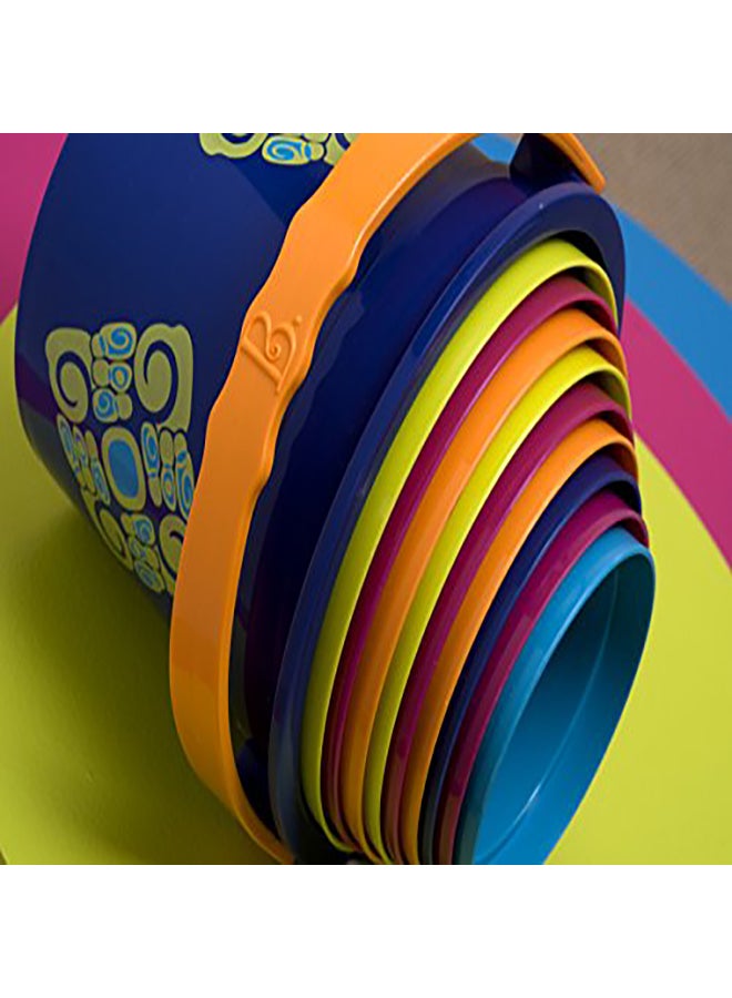 B. toys by Battat B. toys by Battat-Bazillion Buckets Nesting Cups-10 Colorful Stacking Cups for Kids 18m +, Multicolor  - Image 2