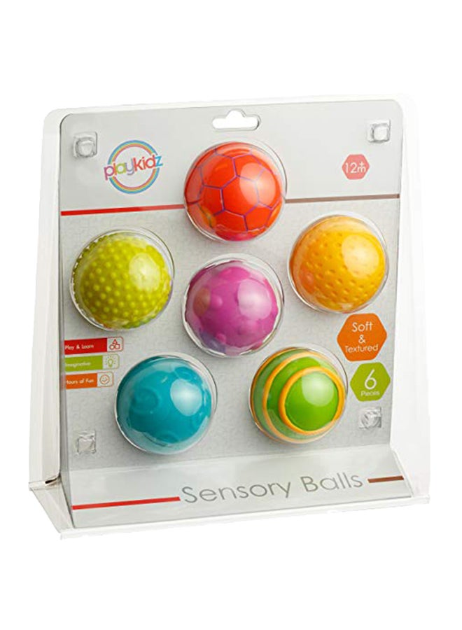Playkidz Playkidz: Super Durable 6 Pack Sensory Balls, Soft & Textured Balls for Babies & Toddlers  - Image 1