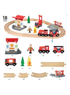 Brio BRIO 33815 Rescue Firefighter Set | 18 Piece Train Toy with a Fire Truck, Accessories and Wooden Tracks for Ages 3 and Up  - Image 2