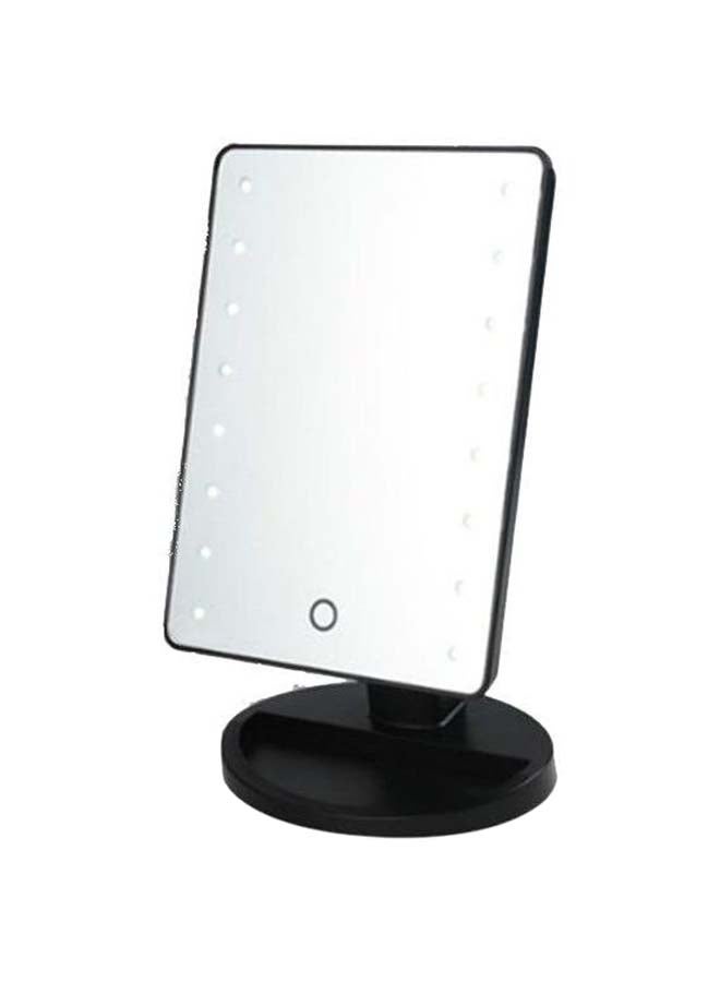 مرآة مستحضرات تجميل بمصباح LED أسود