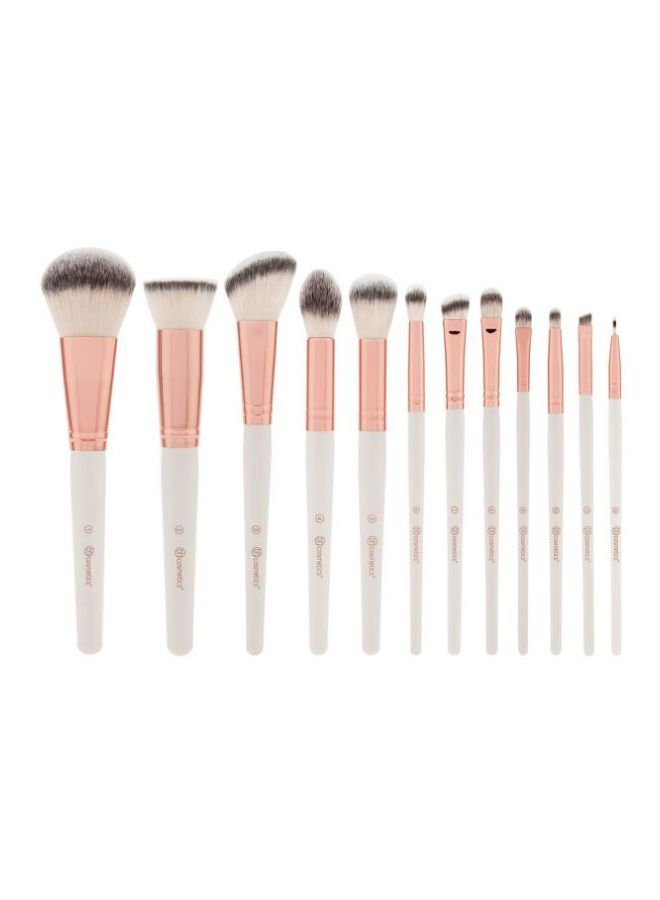 BH Cosmetics 12-Piece Rose Romance Makeup Brush Set White/Gold/Beige  - Image 2