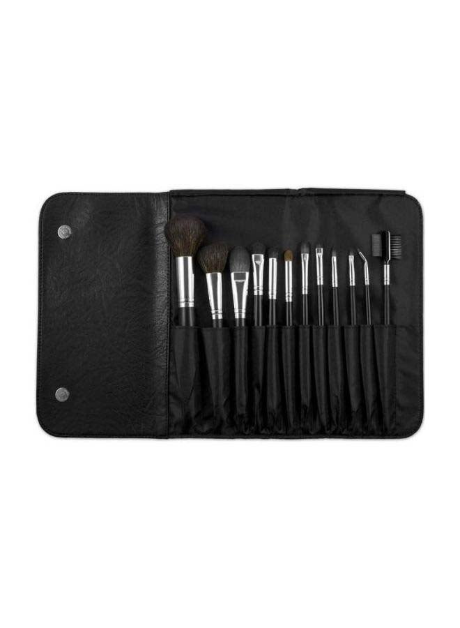 12-Piece Make Up Brush Set With Case Black/Silver - v1551362378/N21507136A_1