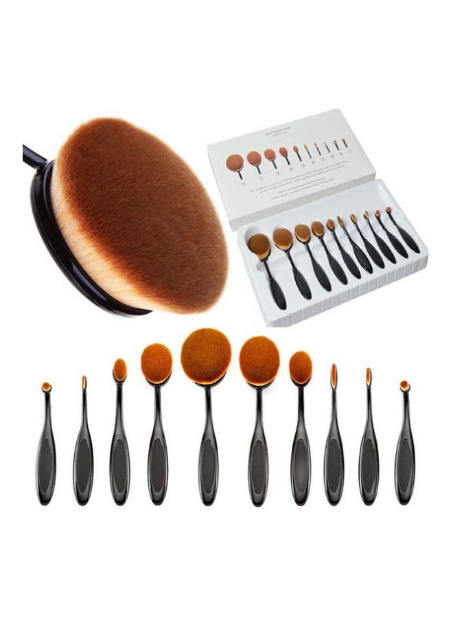 طقم من 10 فرش متعددة الأغراض أسود/بني - Image 3