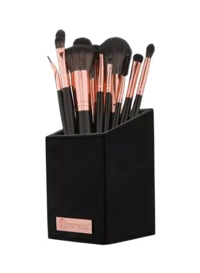 BH Cosmetics 13-Piece Signature Brush Set With Storage Case Black/Rose Gold 