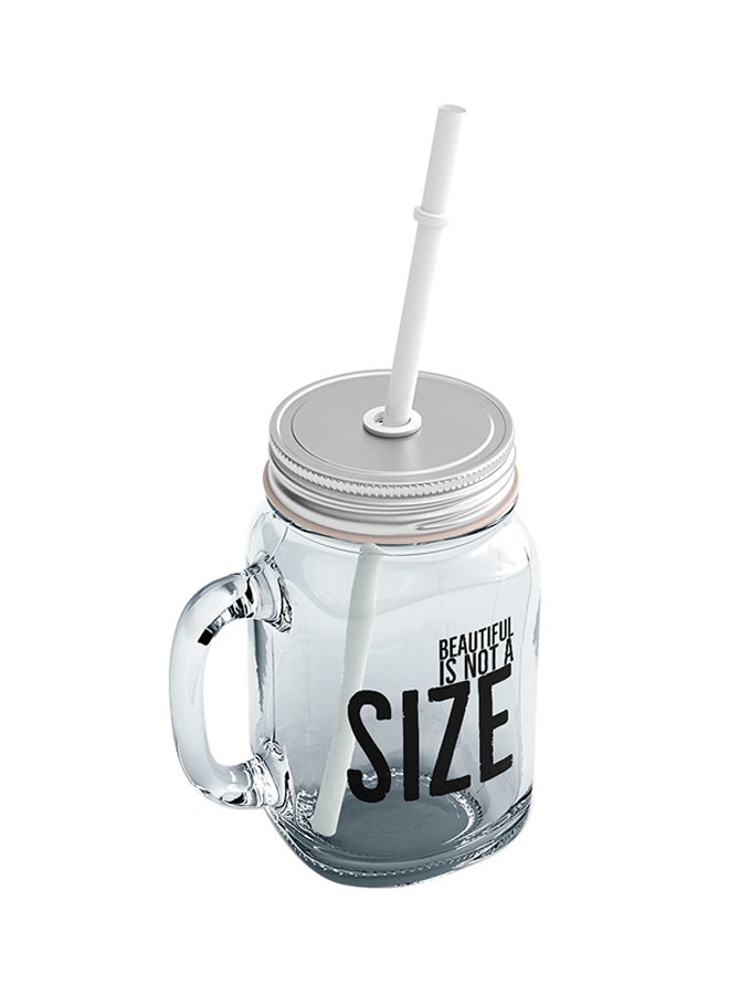 LOUD UNIVERSE Glass Beautiful Is Not A Size Mason Jar With Straws Clear  - Image 2