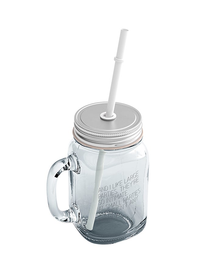 LOUD UNIVERSE - Mason Large Parties Intimage Small Parties Glass Mug With Straw Clear - Image 1