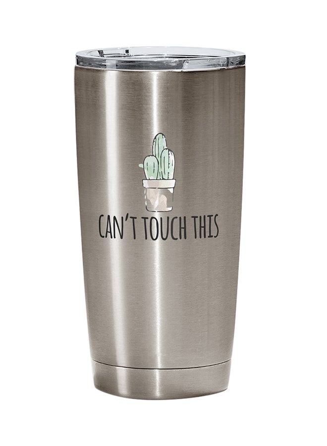 LOUD UNIVERSE Stainless Steel Cactus Plant Cant Touch This Tumbler Silver 15cm  - Image 1