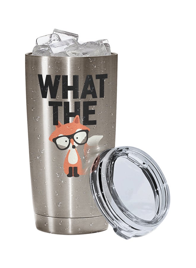 LOUD UNIVERSE Stainless Steel What The Fox Nerdy Friend Tumbler Silver 15cm  - Image 2