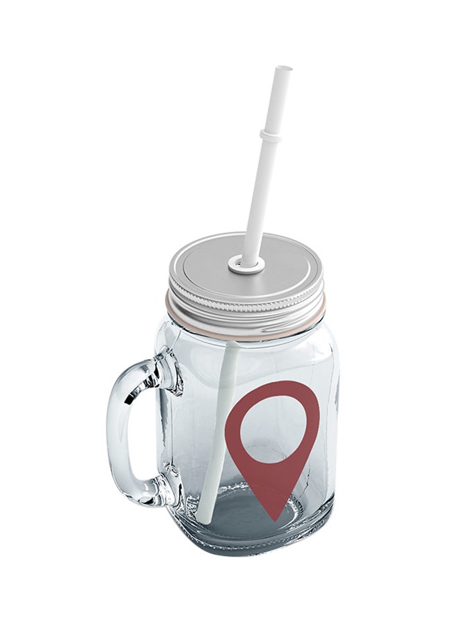 LOUD UNIVERSE Glass Set Location Current Location Pin Mason Jar With Straw Clear - Image 2