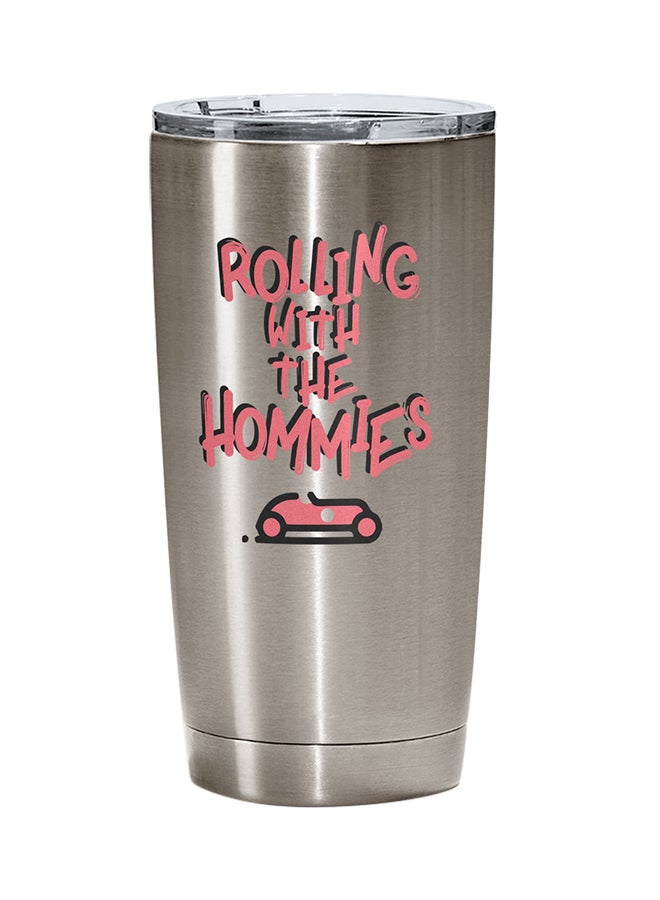 LOUD UNIVERSE Stainless Steel Rolling With The Hommies Stainless Steel Road Trip Tumbler Silver 15cm  - Image 1