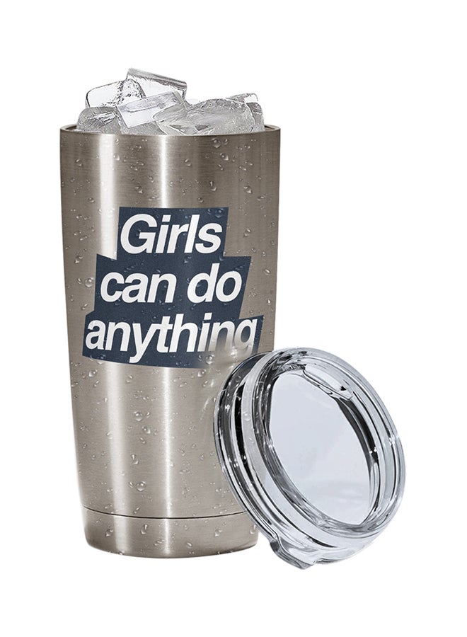 LOUD UNIVERSE Stainless Steel Girls Can Do Anything Women Strength Power Tumbler Silver 15cm  - Image 2