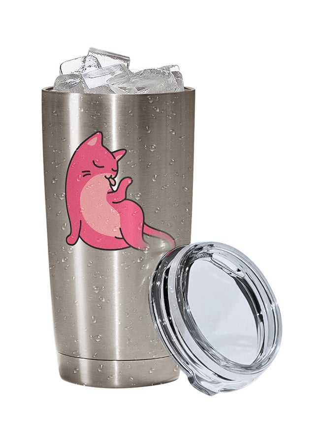 LOUD UNIVERSE Stainless Steel Witty Kitty Cat Cleaning Tumbler Silver 15cm  - Image 2