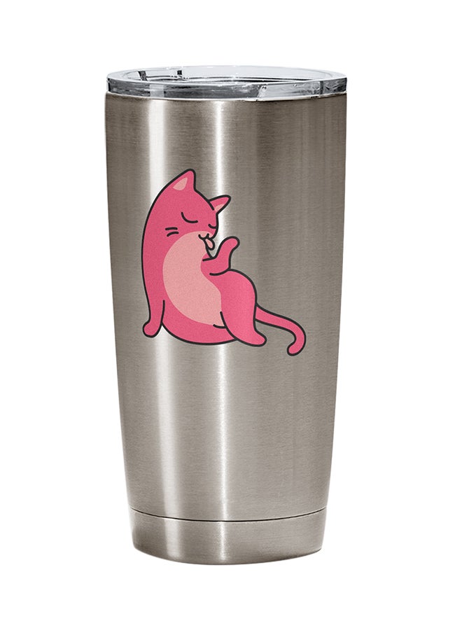 LOUD UNIVERSE Stainless Steel Witty Kitty Cat Cleaning Tumbler Silver 15cm  - Image 1