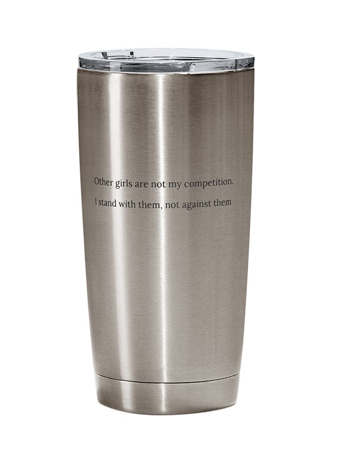 LOUD UNIVERSE Stainless Steel Other Girls Compitition Stand With Women Quote Tumbler Silver 15cm  - Image 1
