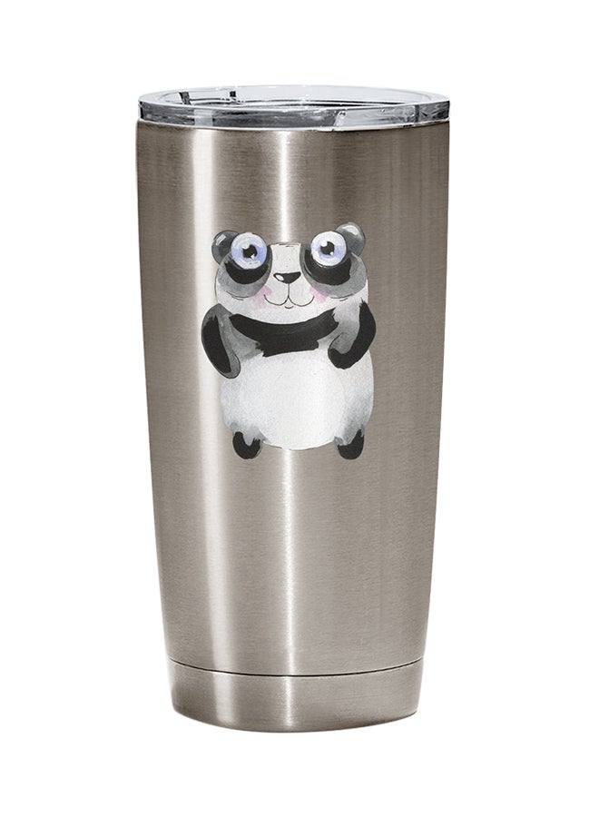 LOUD UNIVERSE Stainless Steel Animal Panda Cartoon Tumbler Silver 15cm  - Image 1
