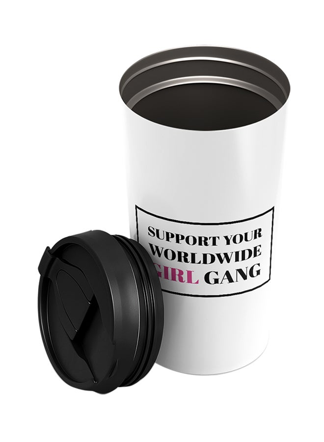 LOUD UNIVERSE Stainless Steel Support Your World Wide Girls Gang Women Together Quote Tumbler White 15cm  - Image 2