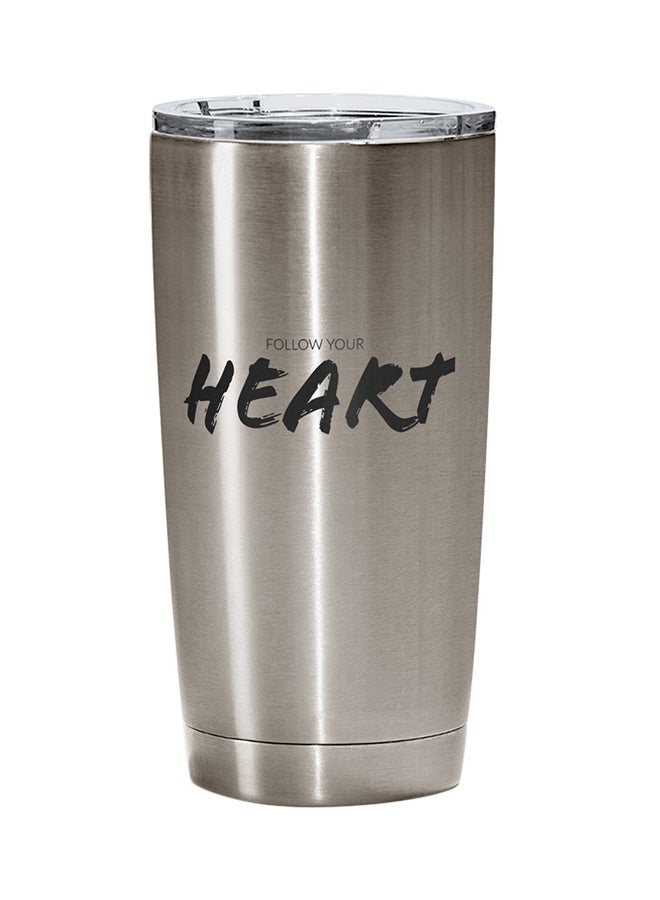 LOUD UNIVERSE Stainless Steel Follow Your Heart Brave Strong Youth Tumbler Silver 15cm  - Image 1