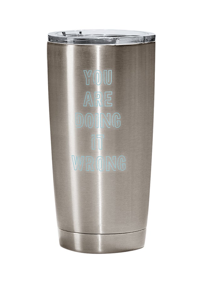 LOUD UNIVERSE Stainless Steel You Are Doing It Wrong Friends Couples Tumbler Silver 15cm  - Image 1