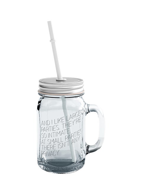 Mason Large Parties Intimage Small Parties Glass Mug With Straw Clear