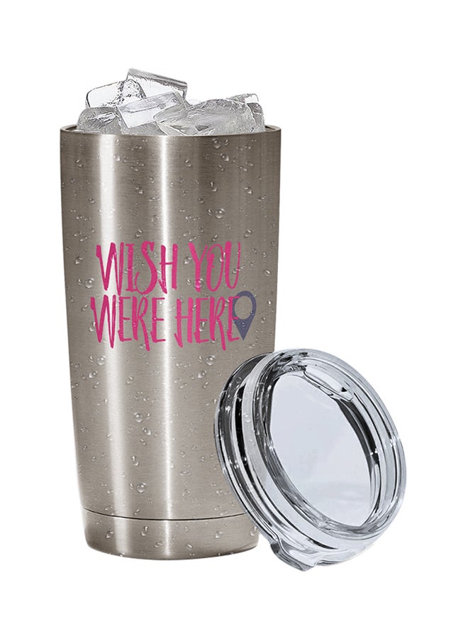 LOUD UNIVERSE Stainless Steel Wise You Were Here Pin Couples Girl Friends Tumbler Silver 15cm  - Image 2