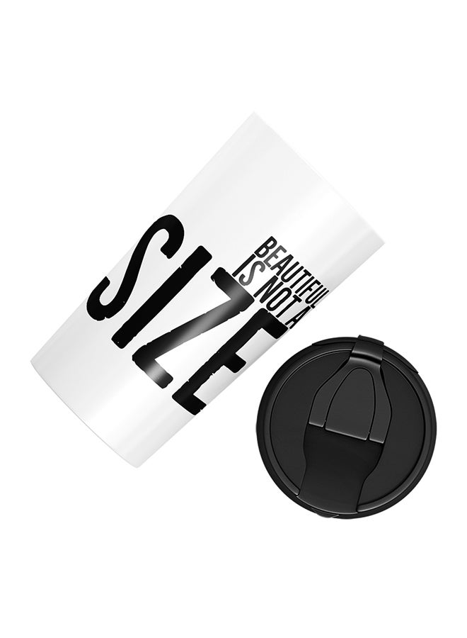 LOUD UNIVERSE Stainless Steel Beautiful Is Not A Size With Words Tumbler White 15cm  - Image 3