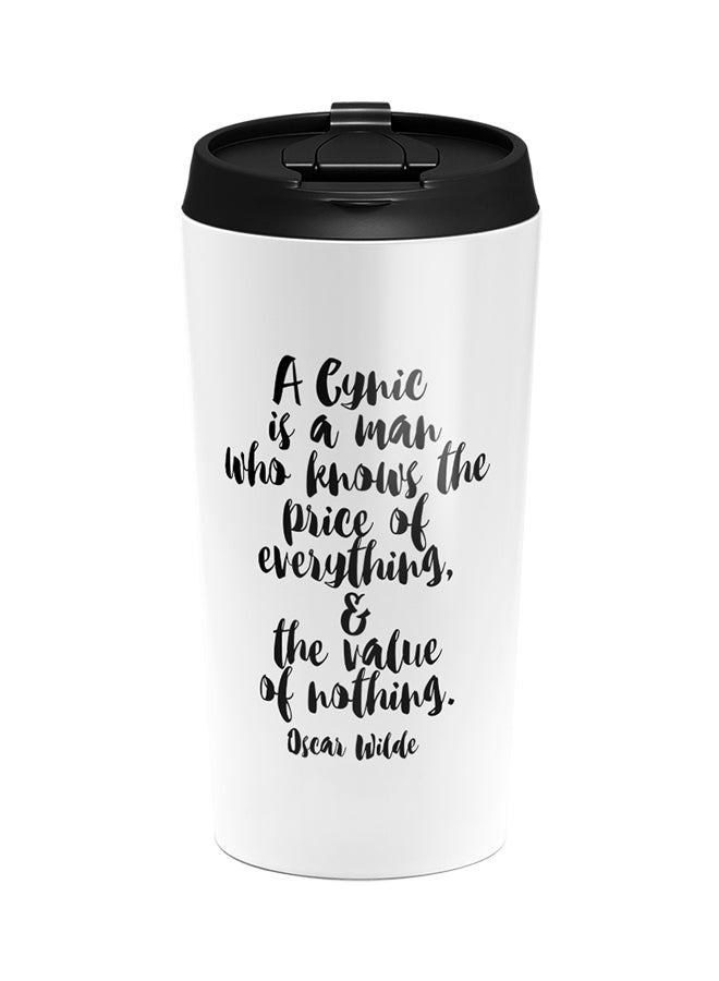 LOUD UNIVERSE Stainless Steel Price Of Every Thing Value Of Nothing Quote Tumbler White 15cm  - Image 1