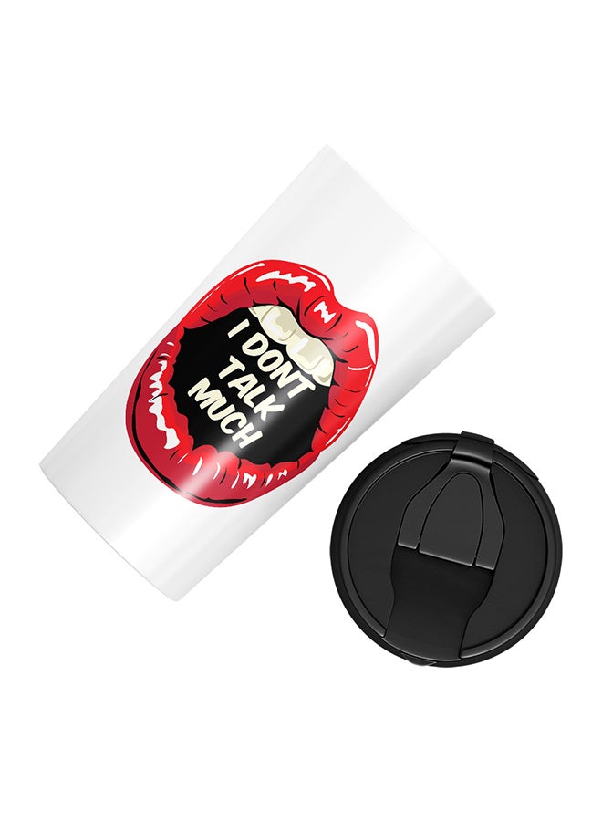 LOUD UNIVERSE Stainless Steel I Dont Talk Much Red Lipstick Women Tumbler White 15cm  - Image 3