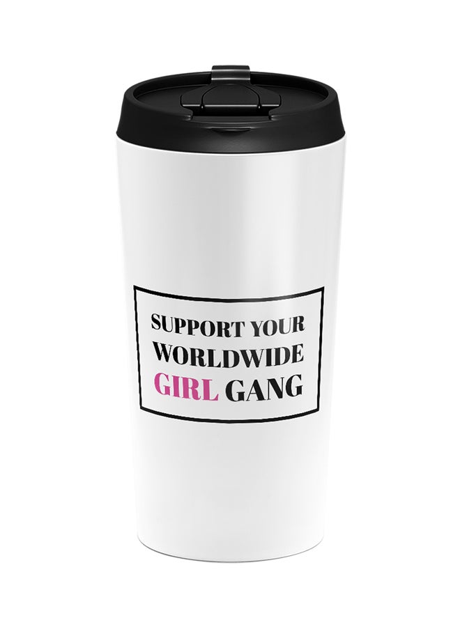 LOUD UNIVERSE Stainless Steel Support Your World Wide Girls Gang Women Together Quote Tumbler White 15cm  - Image 1