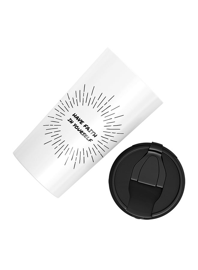 LOUD UNIVERSE Stainless Steel Have Faith In Yourself Quote With Words Tumbler White 15cm  - Image 3