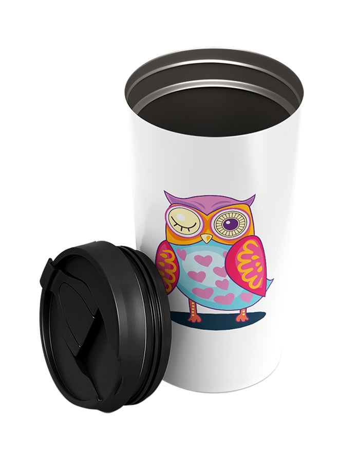 LOUD UNIVERSE Stainless Steel Winking Owl Heart Love For Couples Tumbler White 15cm  - Image 2