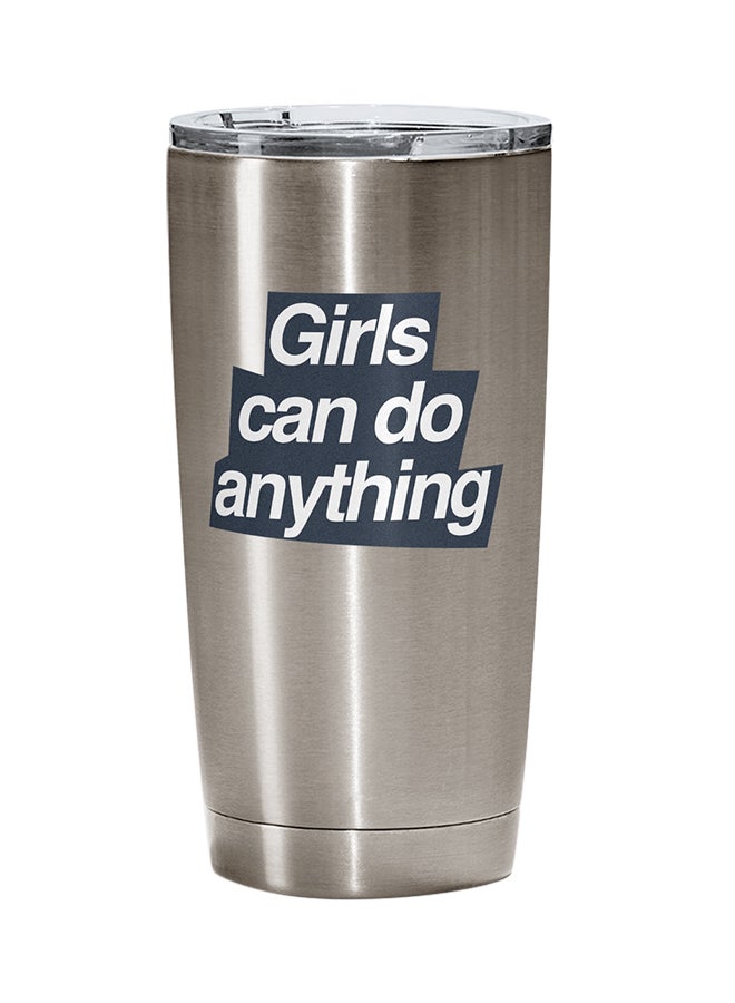 LOUD UNIVERSE Stainless Steel Girls Can Do Anything Women Strength Power Tumbler Silver 15cm  - Image 1
