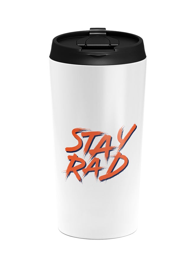 لاود يونيفيرس كوب من الستانلس ستيل مطبوع بكلمات "Stay Rad" أبيض 15سم - Image 1