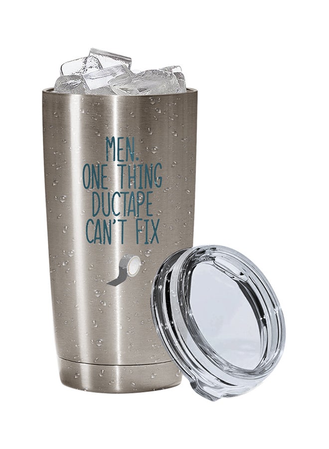 LOUD UNIVERSE Stainless Steel Men One Thing Ductape Cant Fix Funny Couples Tumbler Silver 15cm  - Image 2