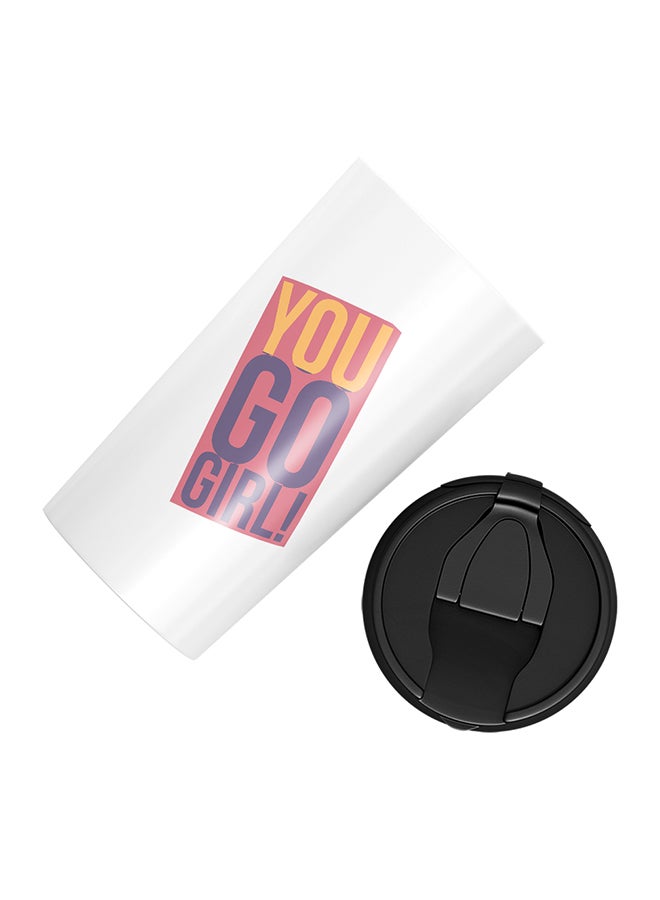 LOUD UNIVERSE Stainless Steel You Go Girls Women Power Quote Motivation Tumbler White 15cm  - Image 3