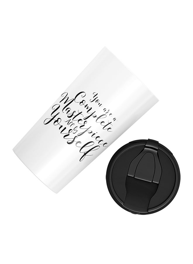 LOUD UNIVERSE Stainless Steel You Are A Masterpiece Yourself Witty Quote Tumbler White 15cm  - Image 3